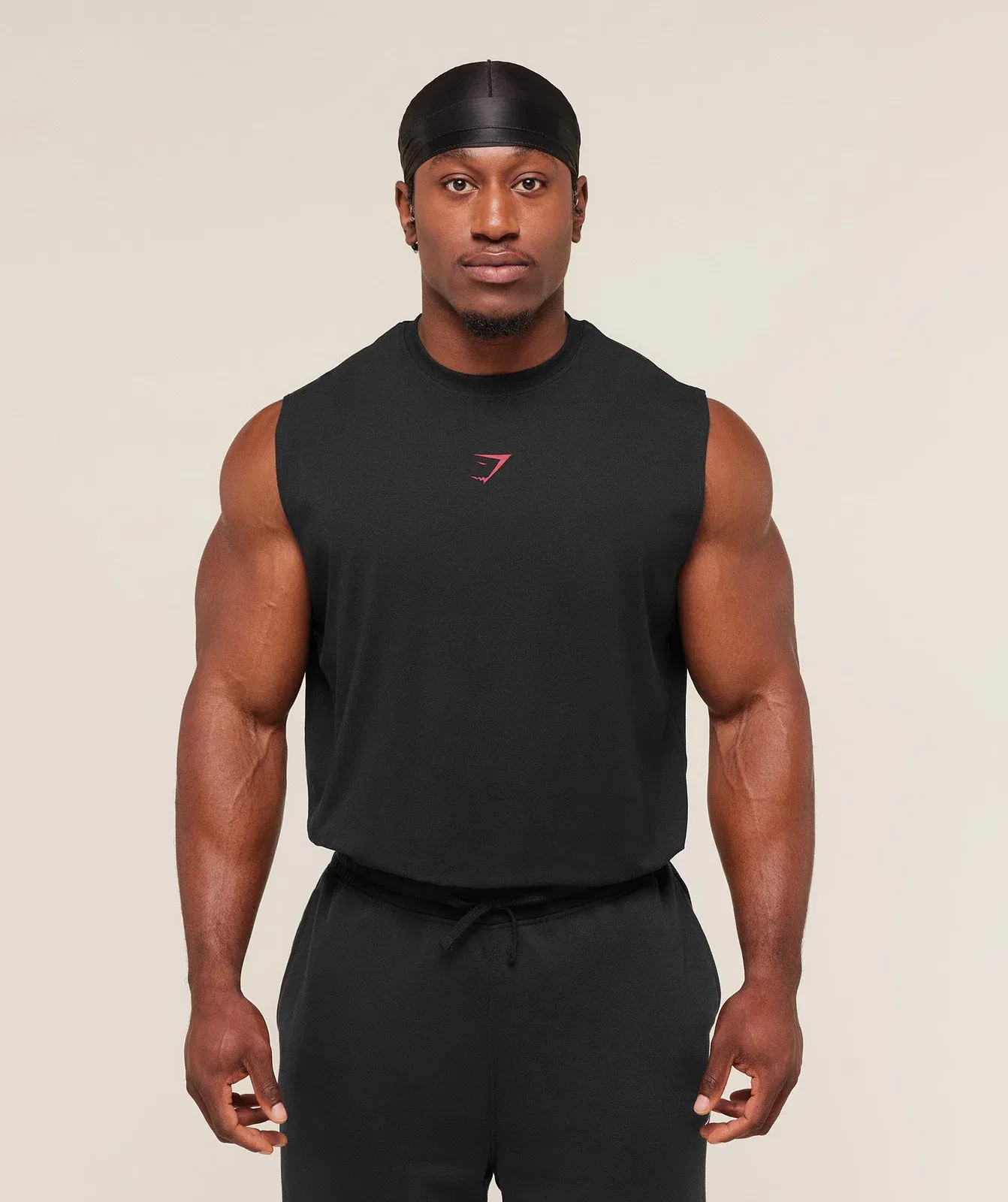Gymshark Power Cut Off Tank - Black/Conditioning Red