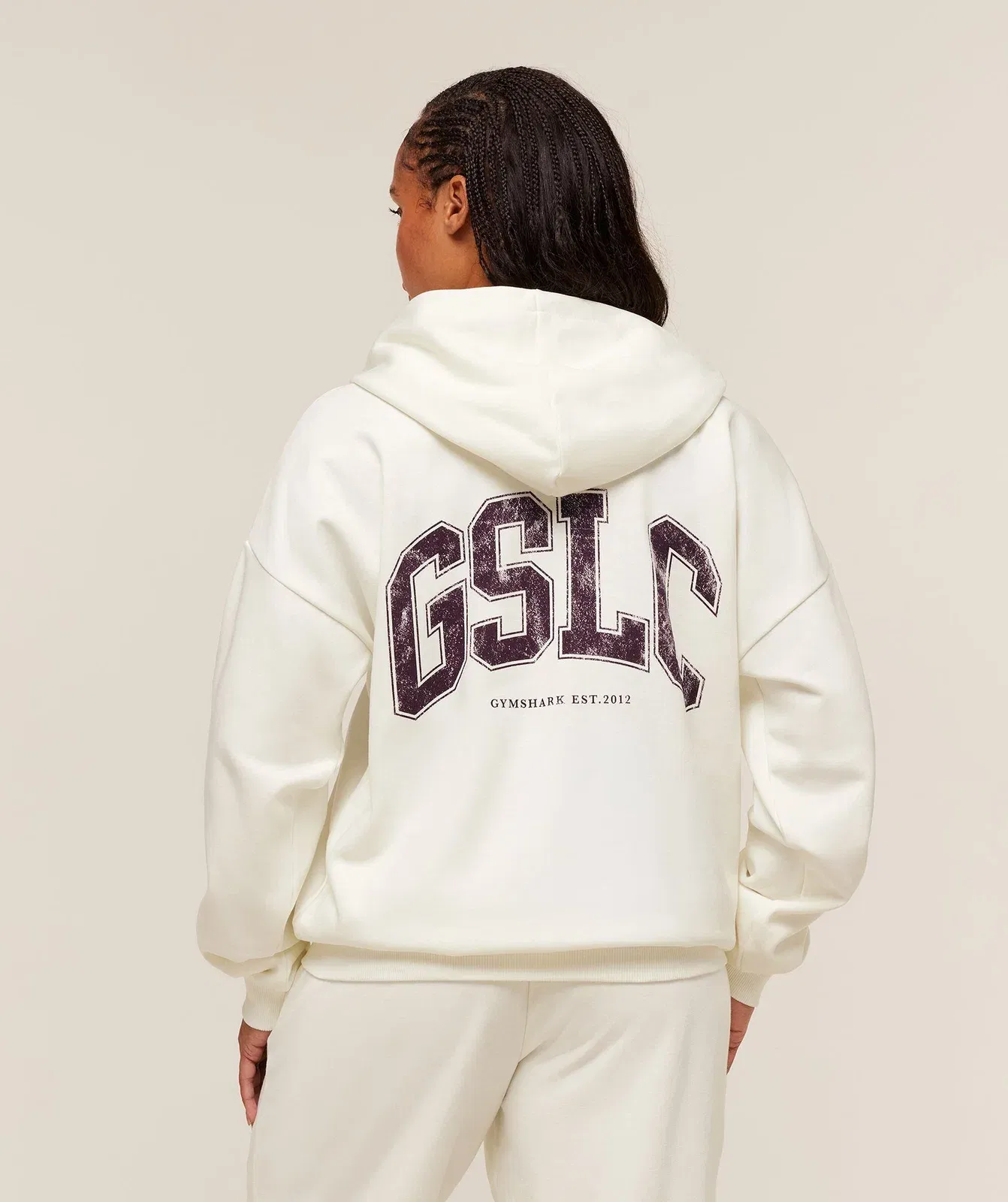 Gymshark GSLC Graphic Zip Up Hoodie - Soft White