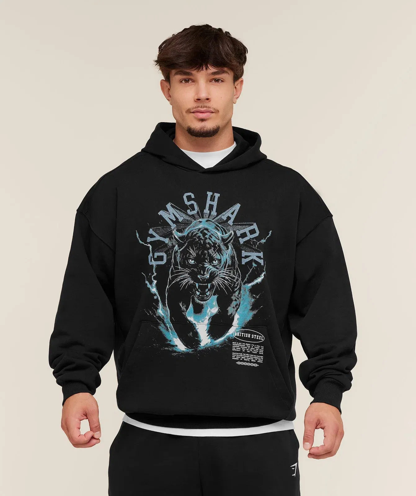 Gymshark Panther Graphic Hoodie - Black