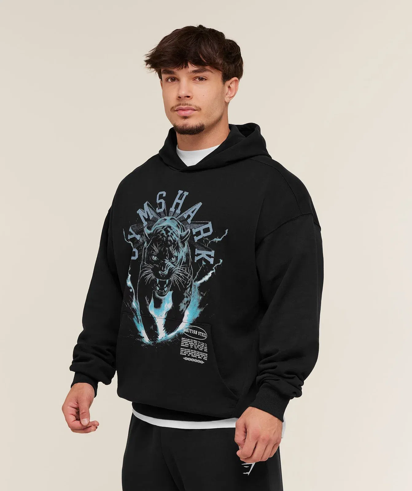 Gymshark Panther Graphic Hoodie - Black