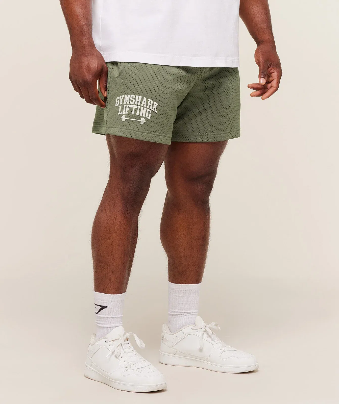Gymshark Gymshark Lifting Barbell Mesh 5" Short - Base Green