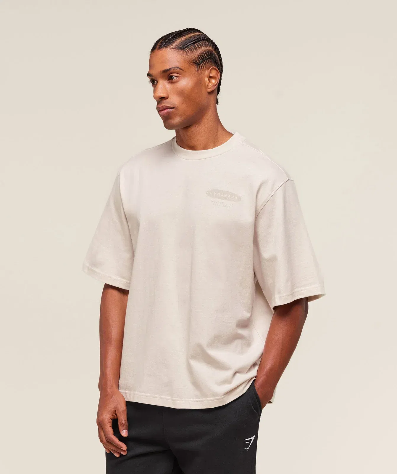 Gymshark For The Lifters Boxy T-Shirt - Oat White