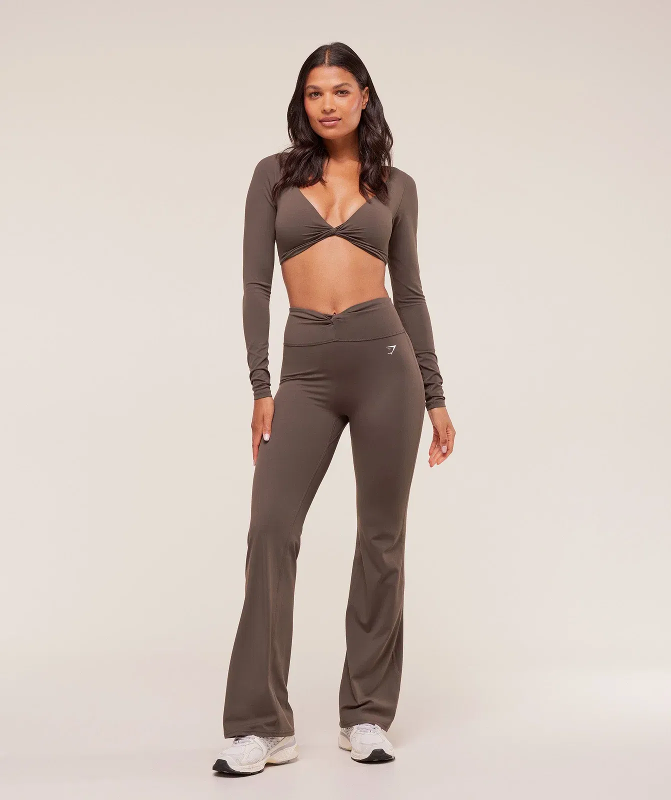 Gymshark Twist Front Straight Leg Legging - Walnut Brown
