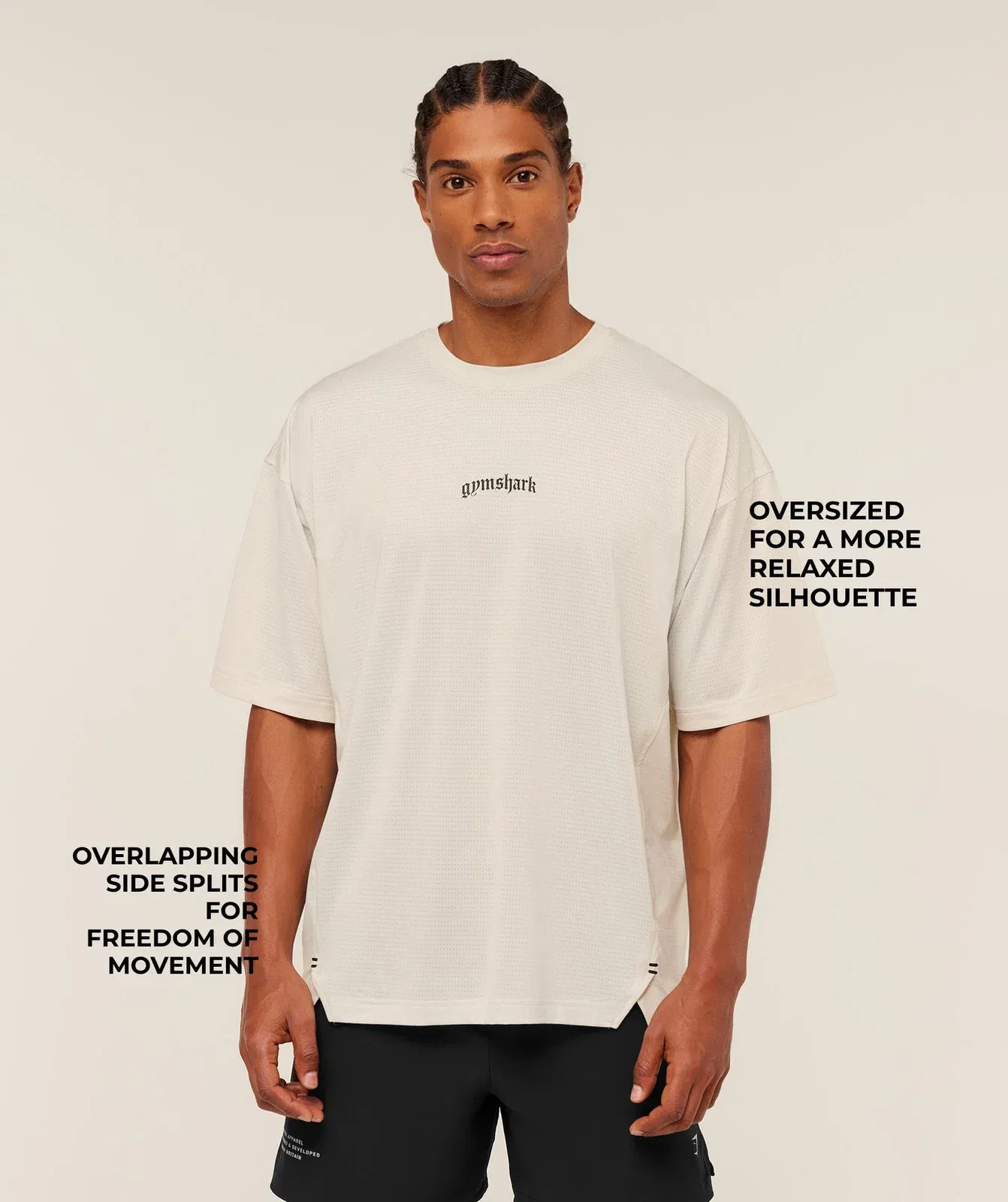 Gymshark Tactical Oversized T-Shirt - Oat White