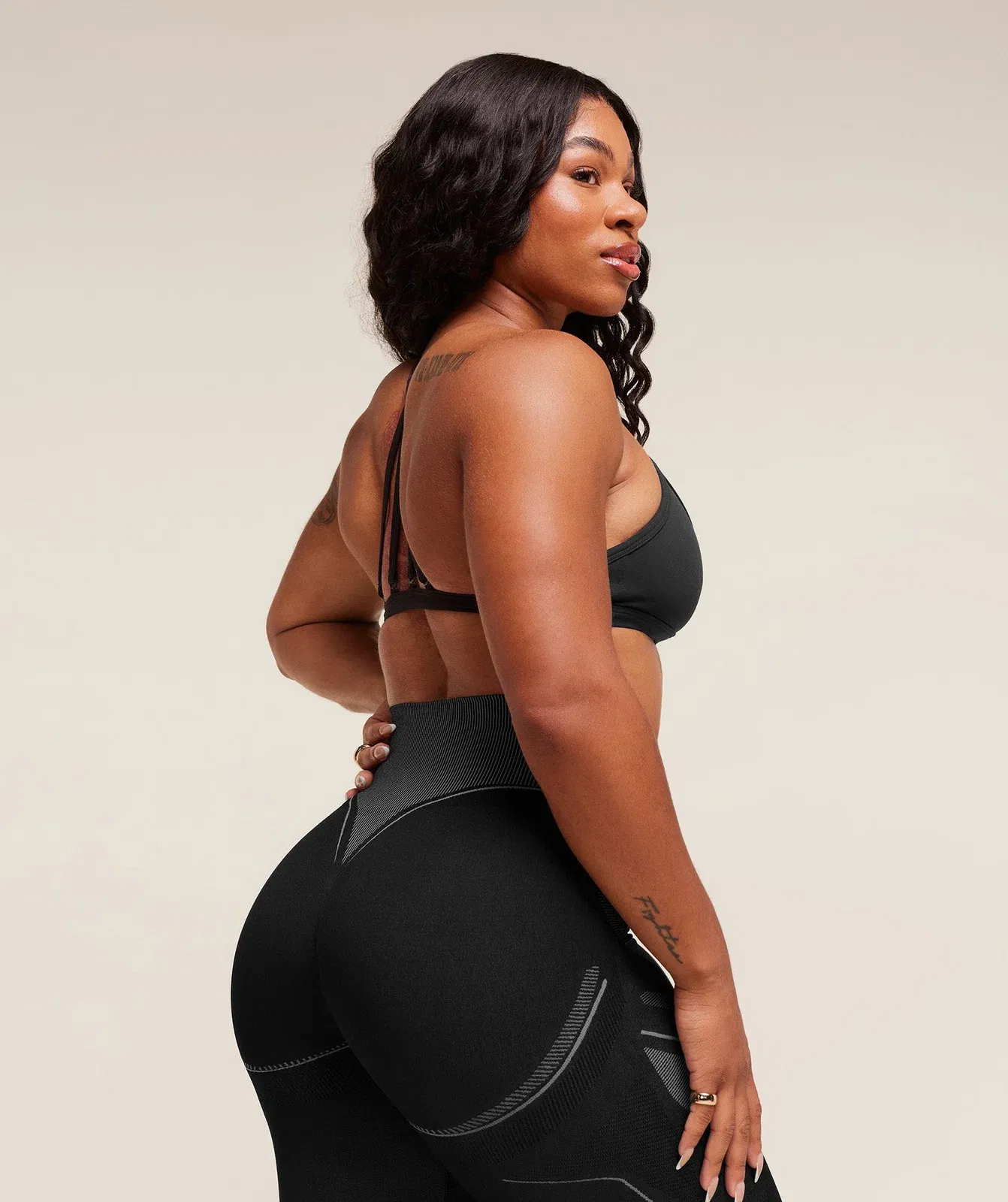 Gymshark x Analis Seamless Leggings - Black/Silver Grey