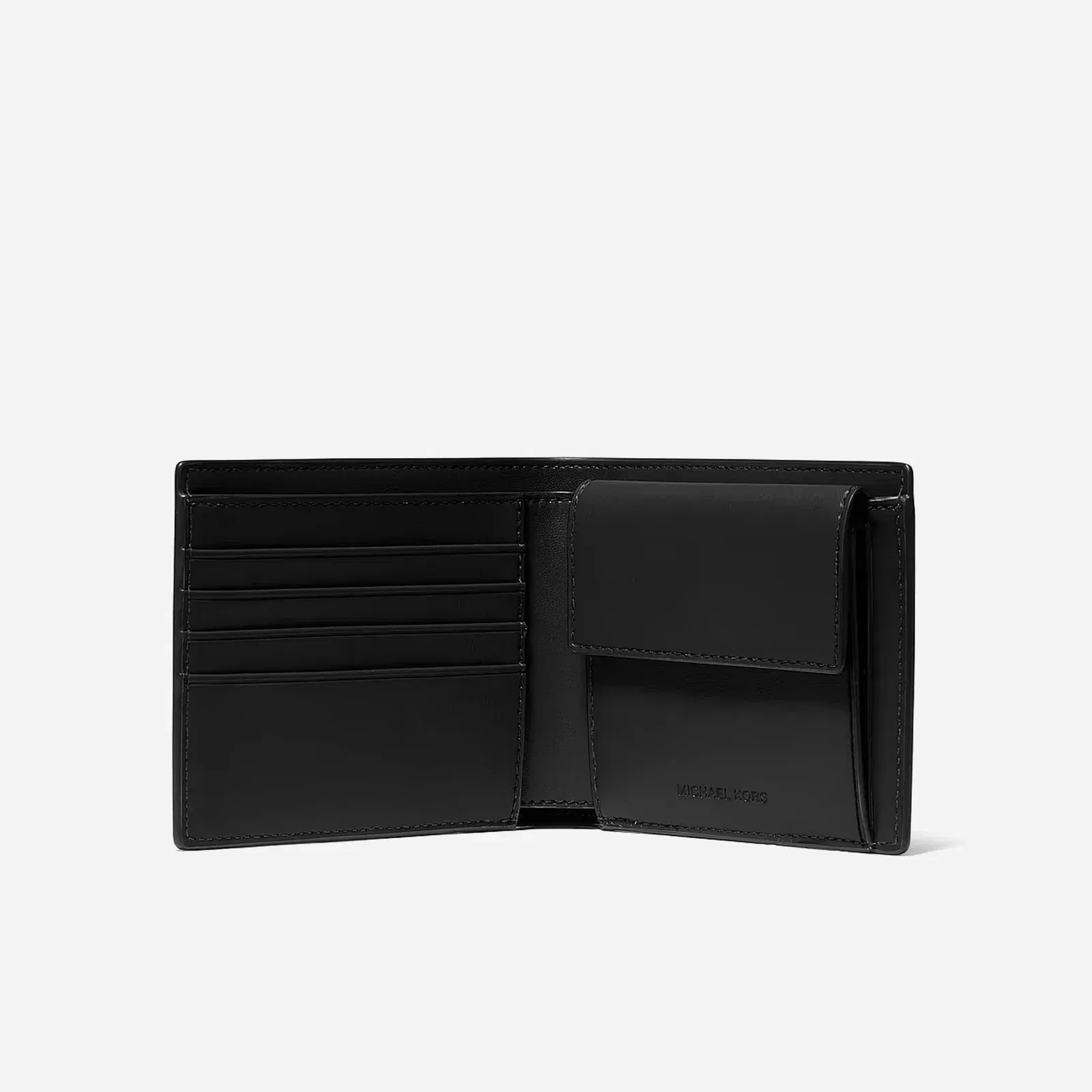 Michael Kors Hudson Pebbled Leather Billfold Wallet Brown