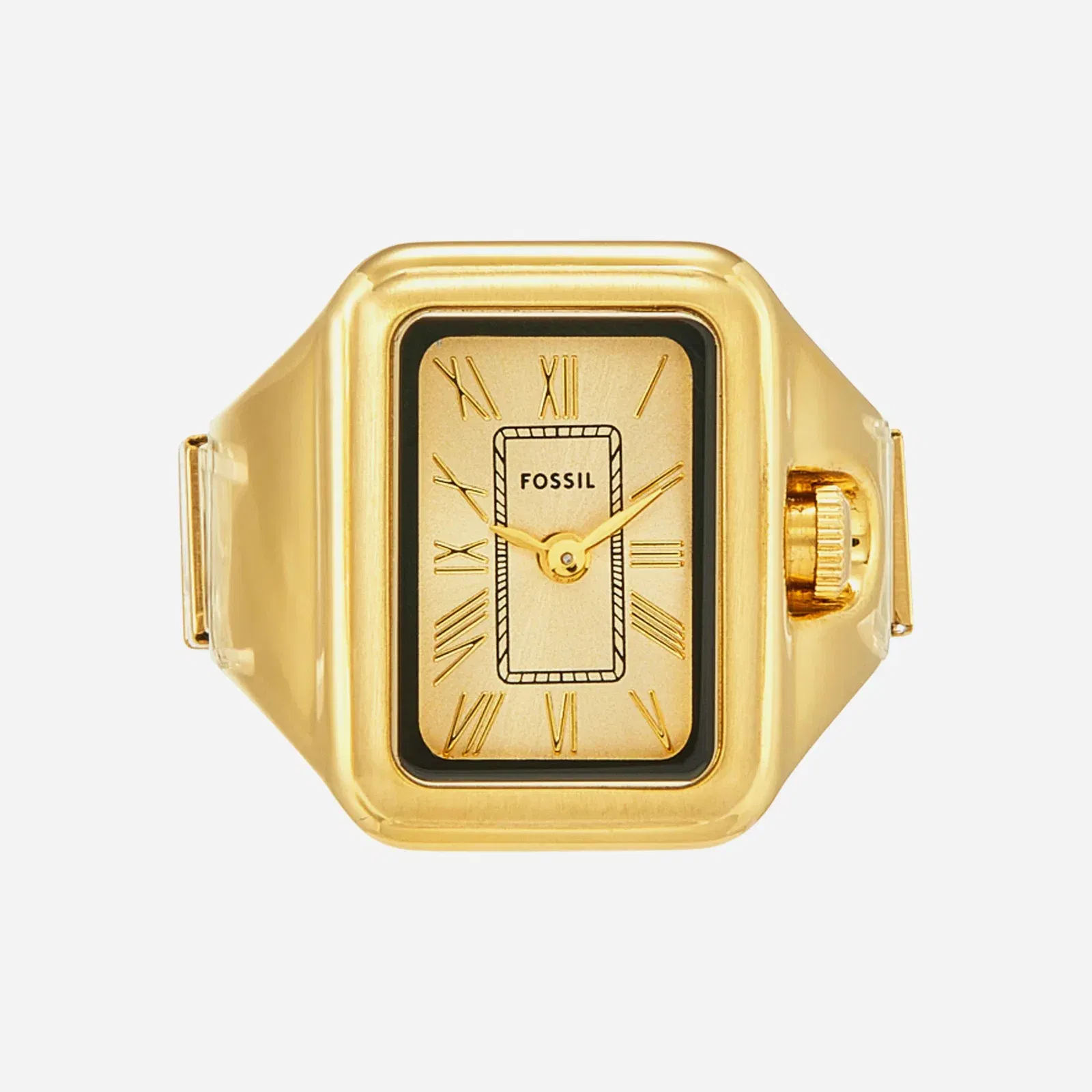 Fossil Raquel Watch Ring Women Quartz Gold Dial Analog Stainless Steel Watch Es5343