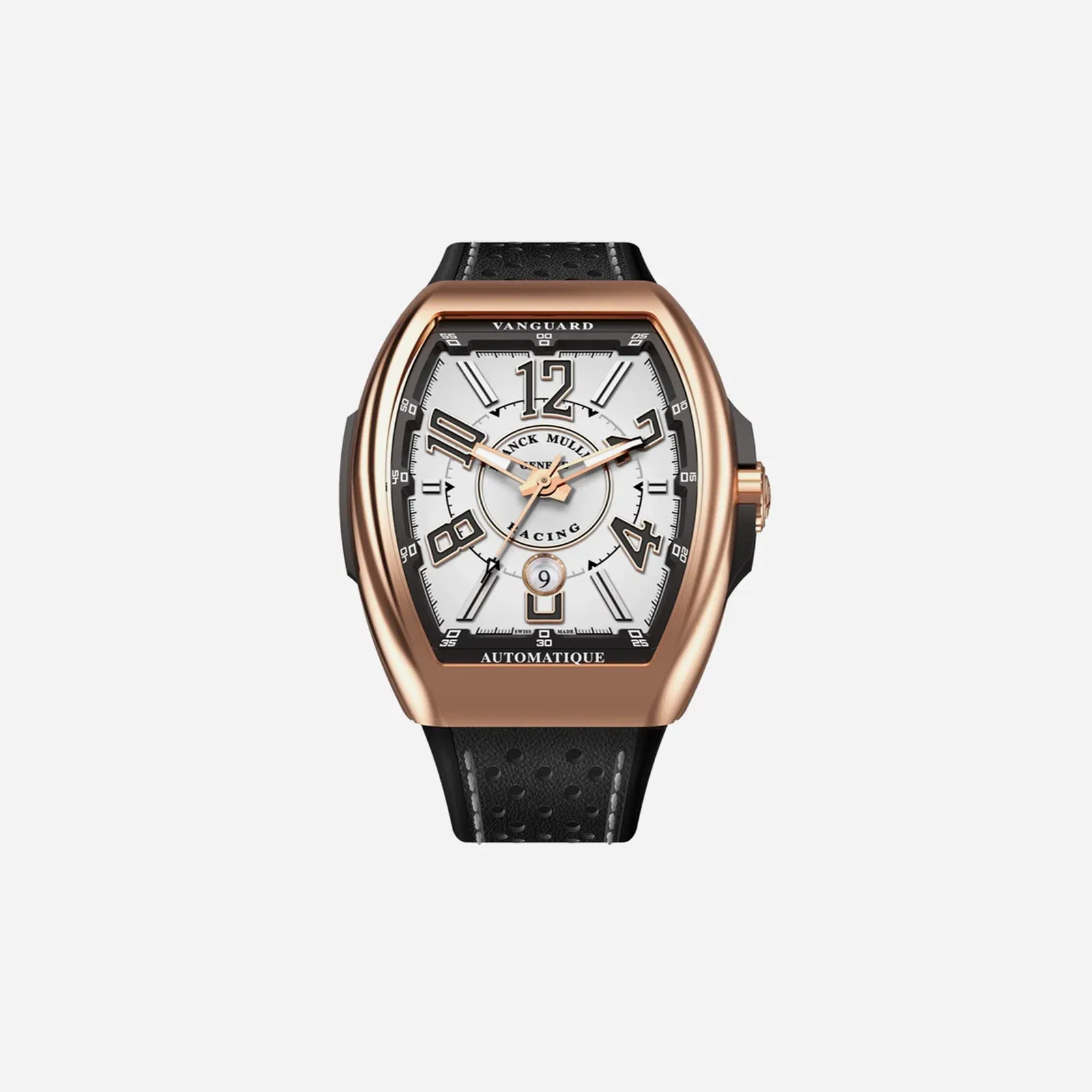 Franck Muller Vanguard Silver Dial Leather Strap Watch - V 45 SC DT RCG (NR)5N