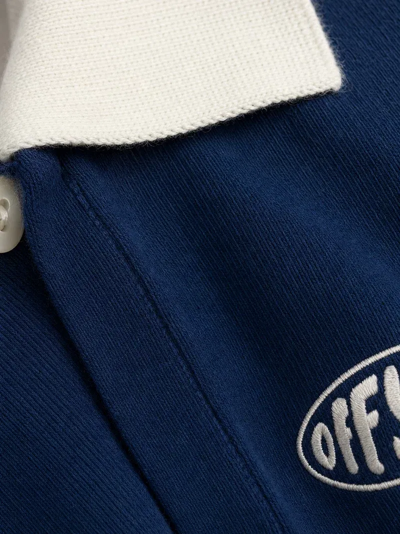 Off Supply Classic Polo Sweatshirt Navy Blue