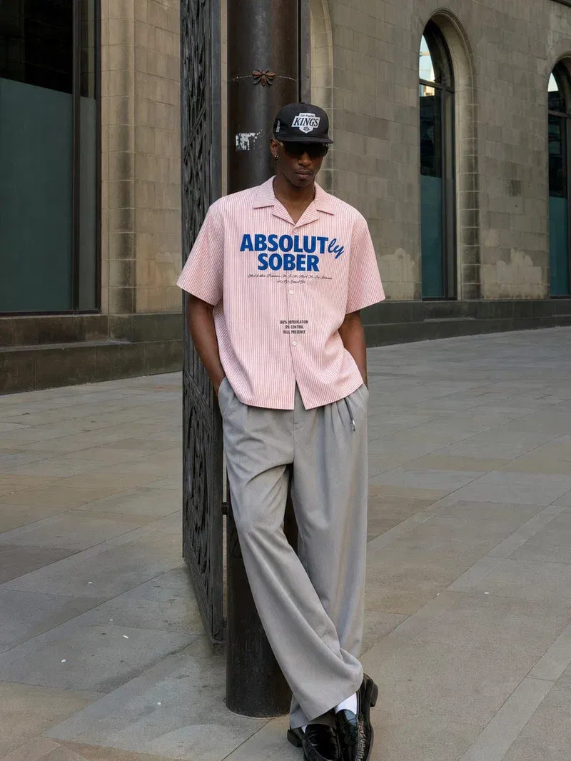 Forfksake Absolut 00 Boxy Fit Pink Striped Shirt