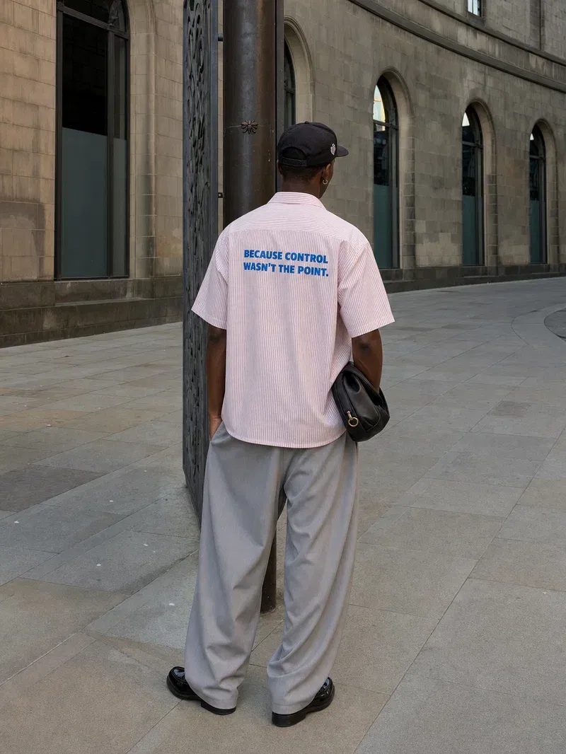 Forfksake Absolut 00 Boxy Fit Pink Striped Shirt