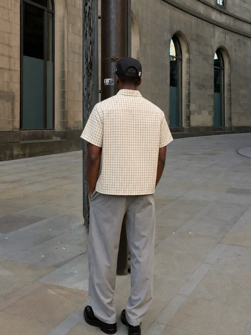OFF SUPPLY HARMONY BEIGE CHECKS SHIRT