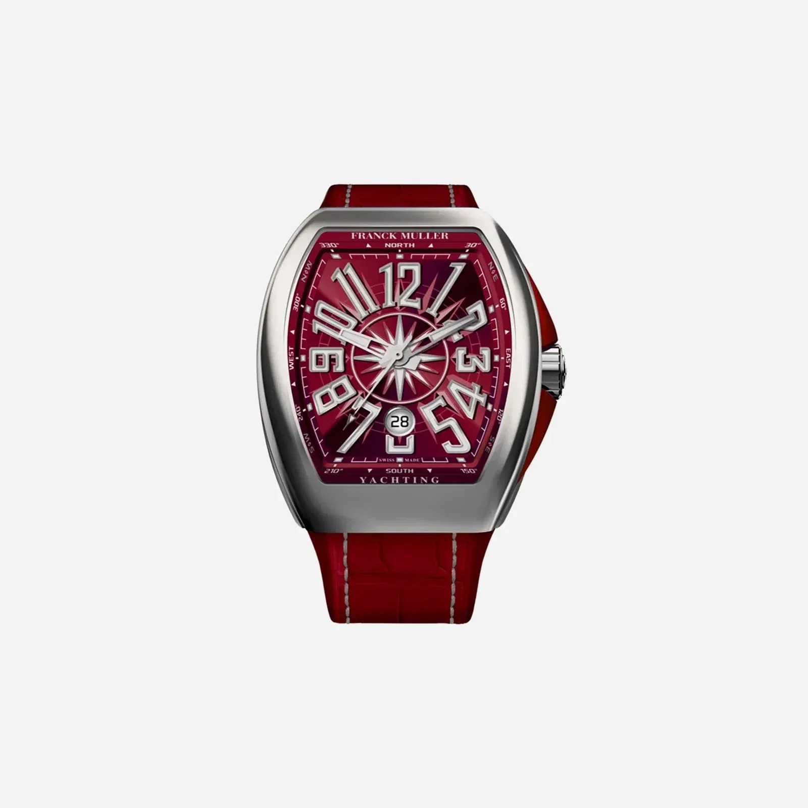 Franck Muller Vanguard Yachting Red Dial Leather Strap Watch - V 45 SC DT YACHT (BO)