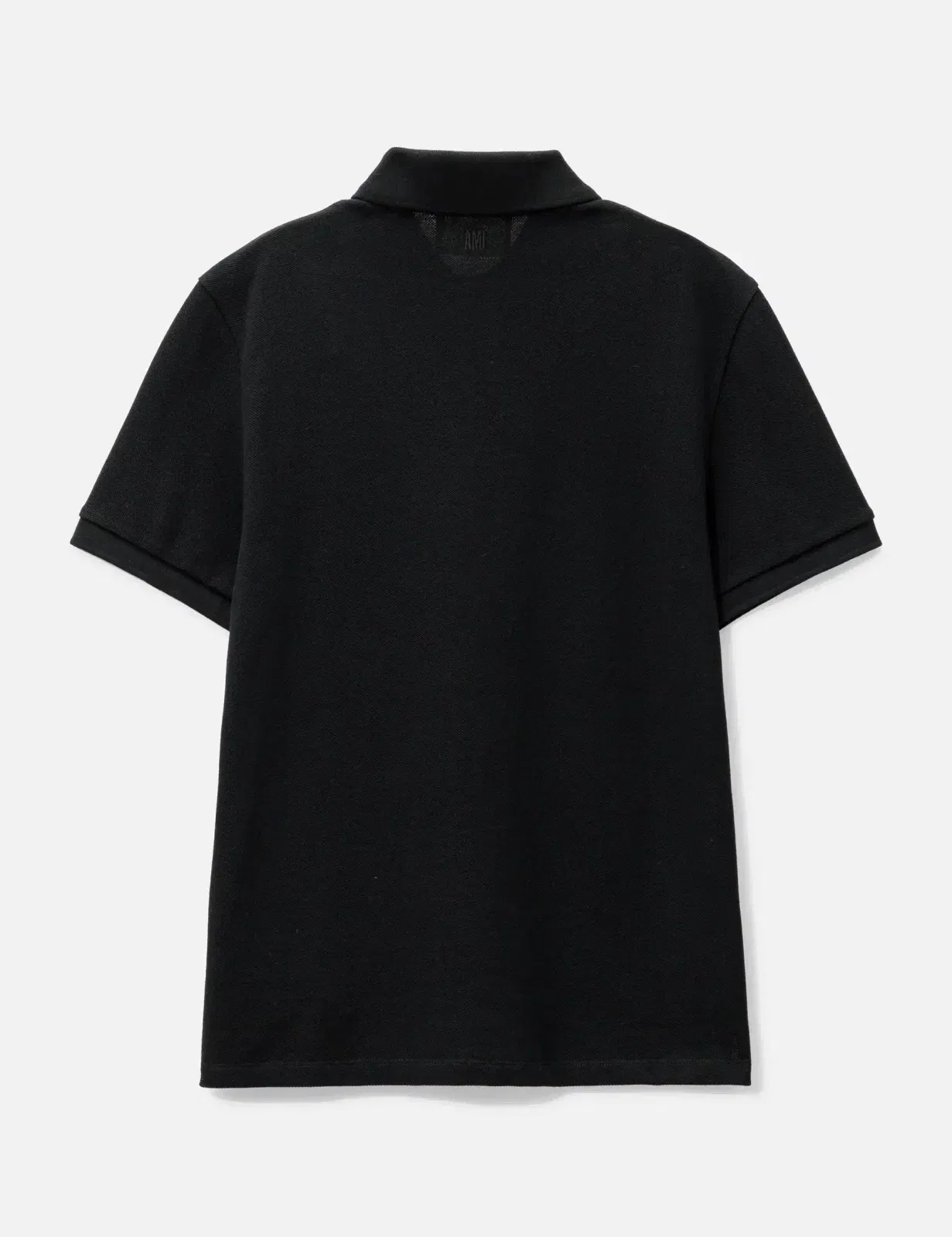 AMI PARIS Organic Cotton Regular Fit Polo T-Shirt (Black)