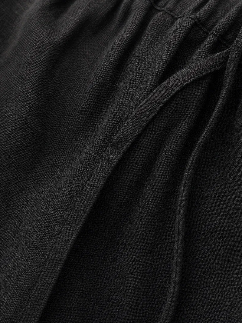 LINEN PANTS BLACK
