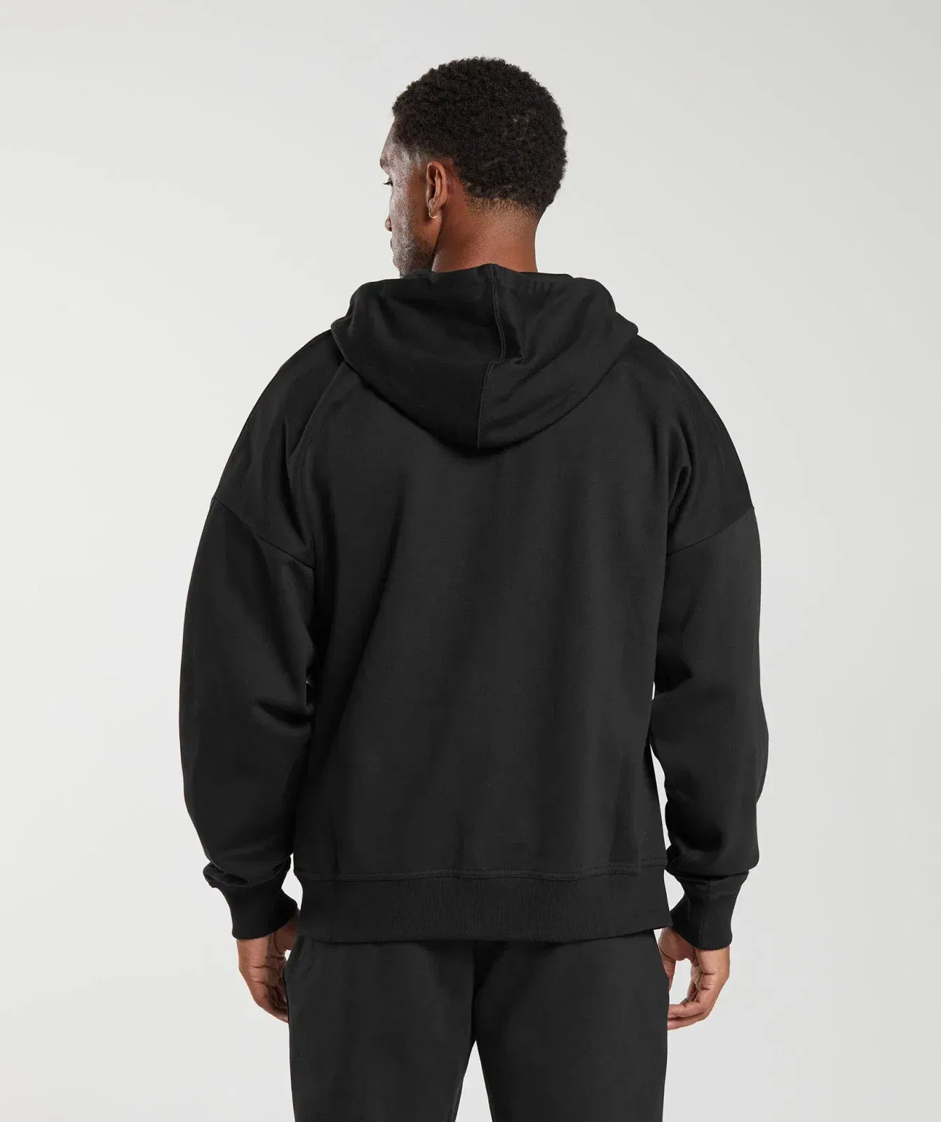 Gymshark Crest Oversized Zip Up Hoodie Black