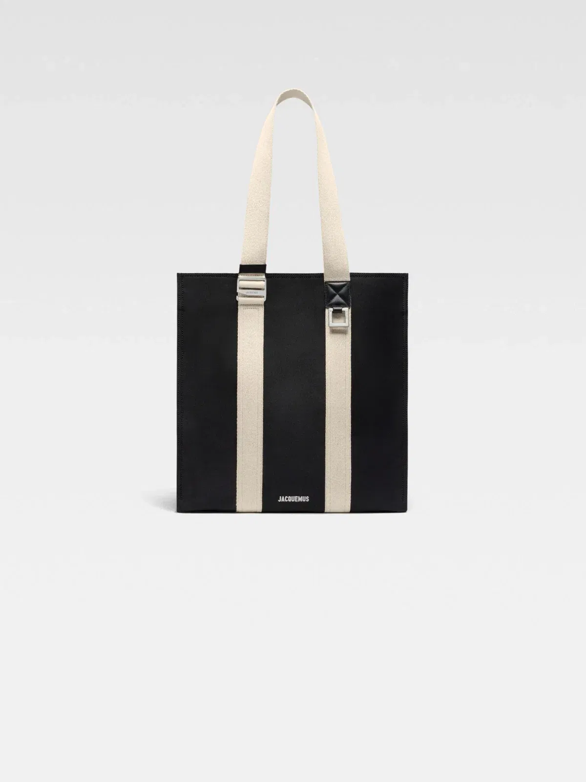 Jacquemus The Cuerda Shopper Bag Cotton Canvas And Leather Tote Bag Black
