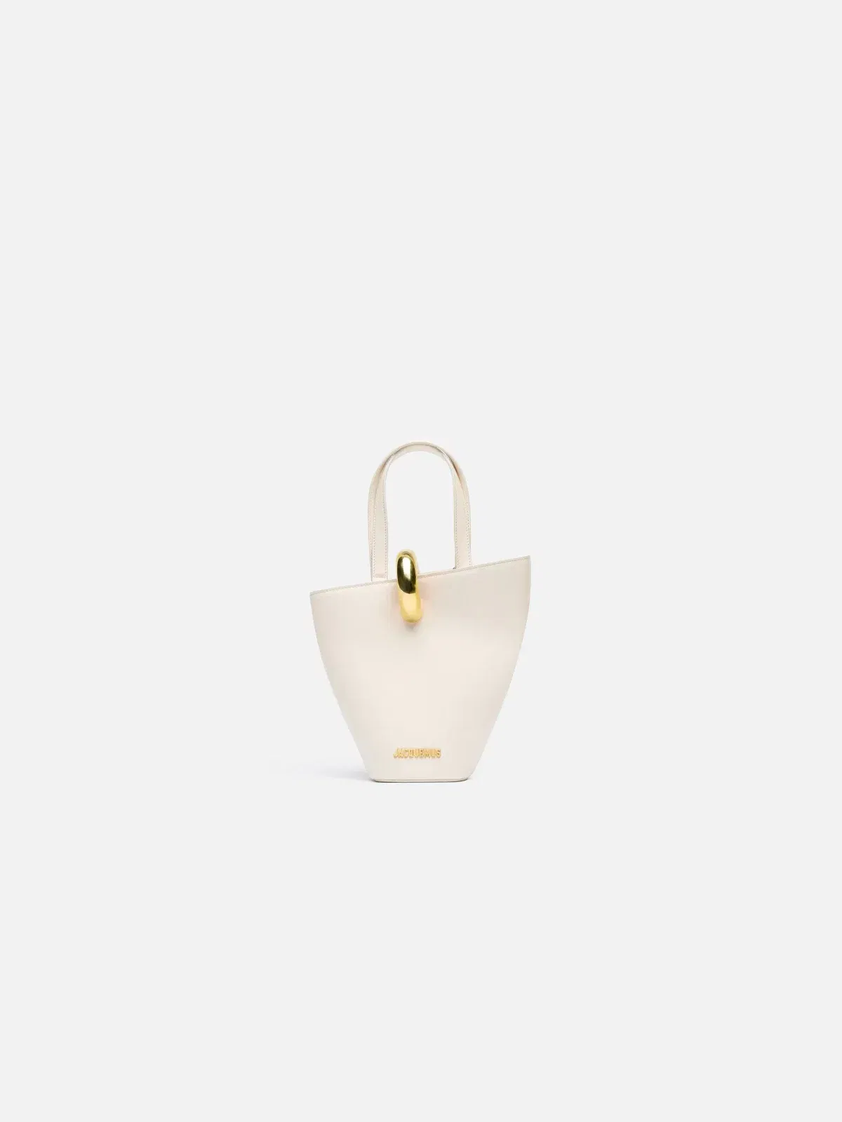 Jacquemus The Small Bambola Asymmetric Mini Bucket Bag Light Ivory
