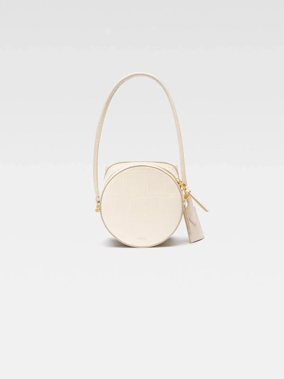 Jacquemus The Vanito Croc-Embossed Structured Leather Bag Light Ivory