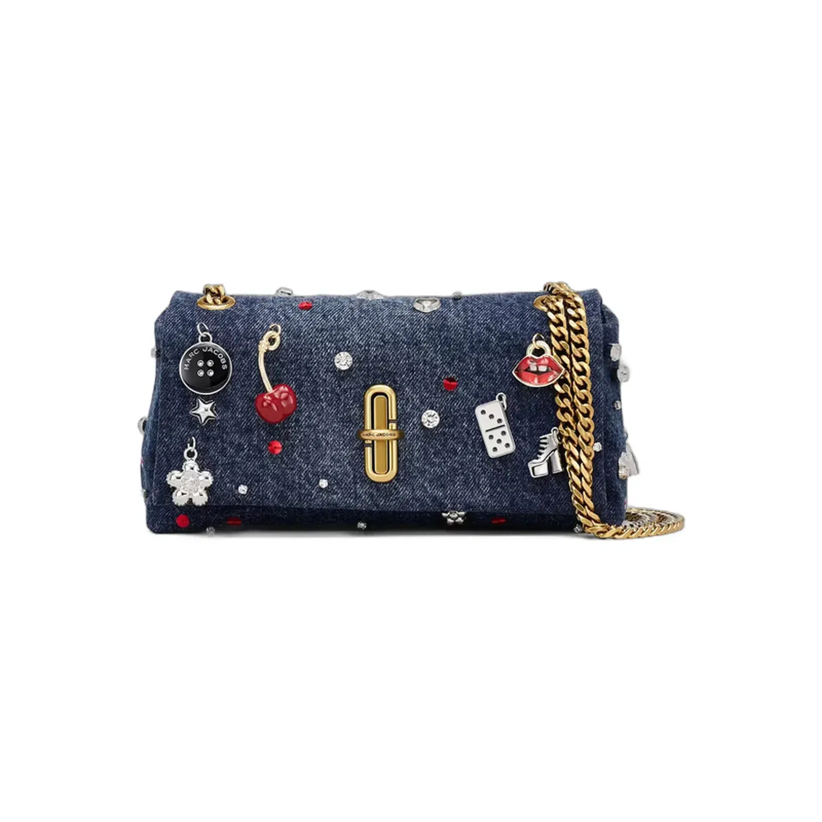 Marc Jacobs Marc Jacobs The Trinket Charm Denim Dual Chain Mini Bag Medium Wash Multi Medium Wash Multi