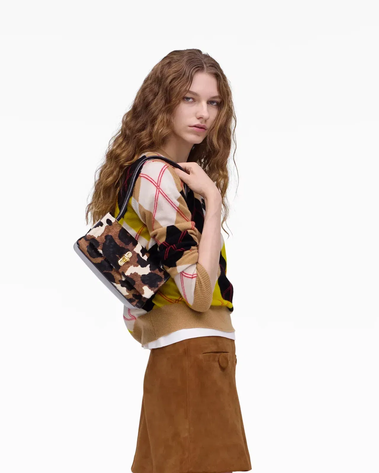 Marc Jacobs Marc Jacobs The Cow Haircalf Mini Dual Shoulder Bag Mocha Multi Mocha Multi