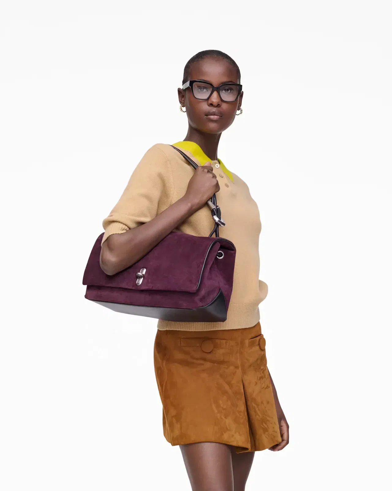 Marc Jacobs Marc Jacobs The Suede Large Dual Dark Plum Dark Plum