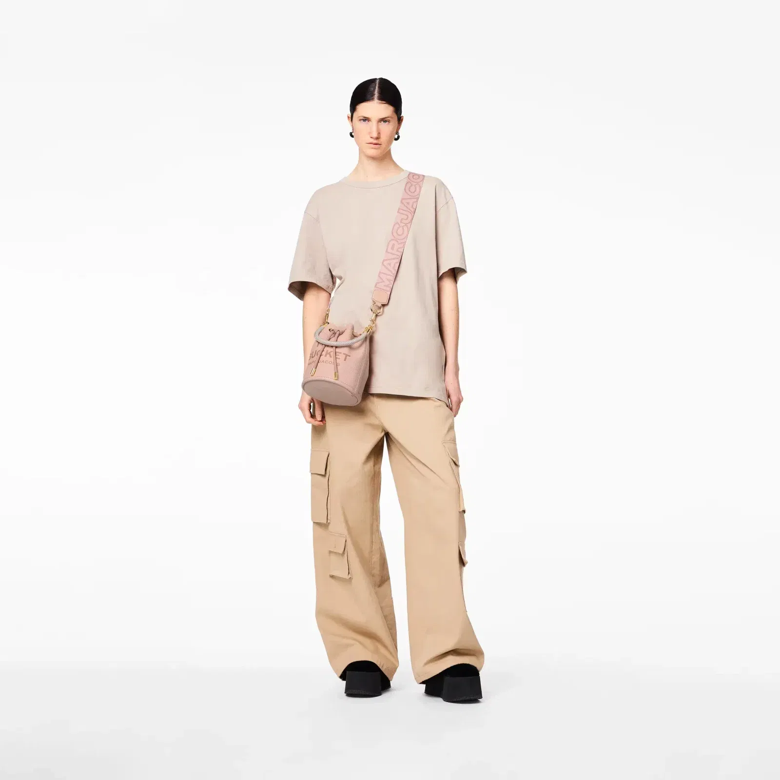 Marc Jacobs Marc Jacobs The Outline Logo Webbing Strap Rose Multi Rose Multi