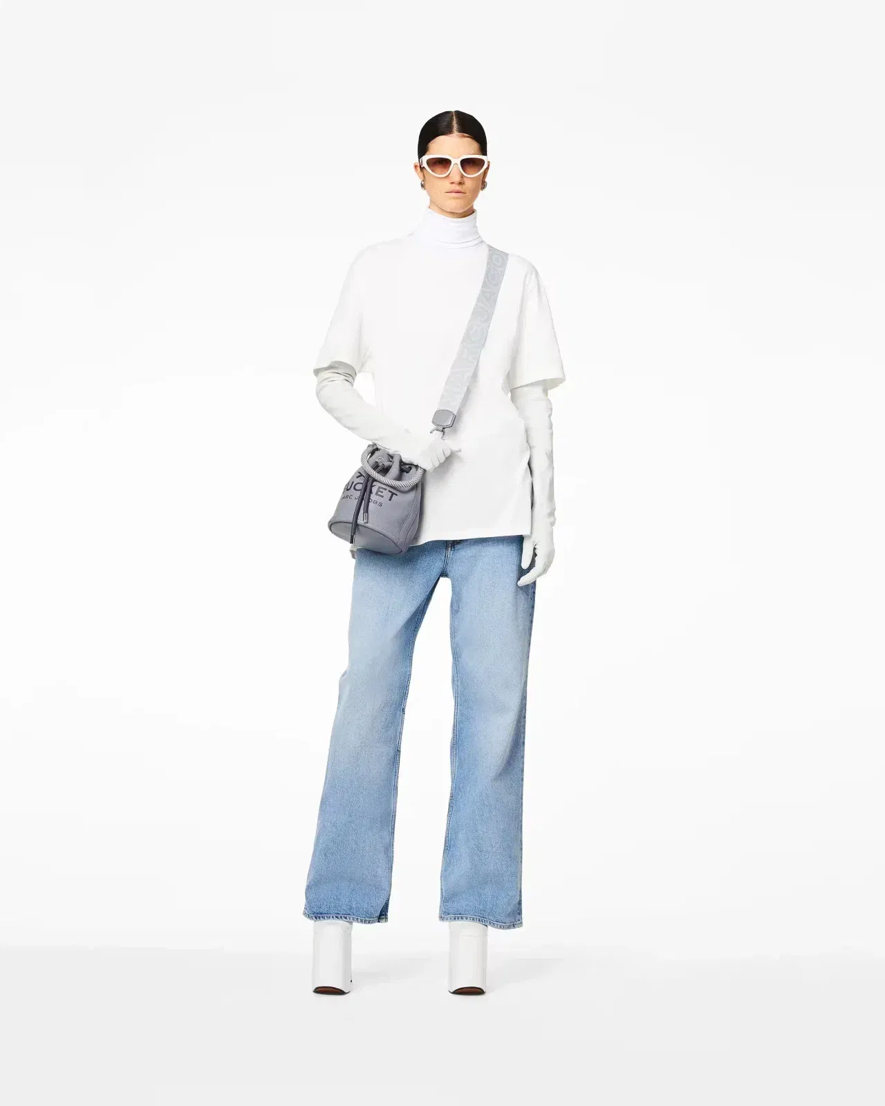 Marc Jacobs Marc Jacobs The Outline Logo Webbing Strap Wolf Grey Multi Wolf Grey Multi
