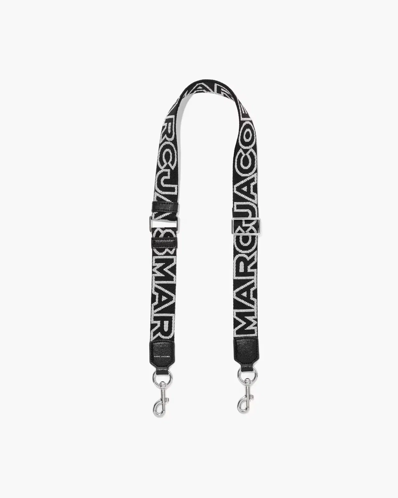 Marc Jacobs Marc Jacobs The Thin Outline Logo Webbing Strap Black/Silver Black/silver