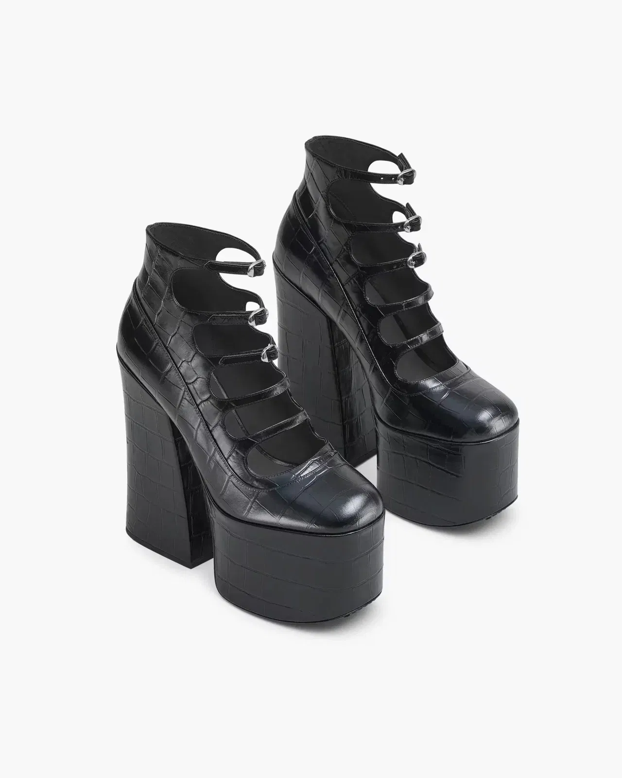 Marc Jacobs Marc Jacobs The Croc Embossed Kiki Ankle Boot Black Black