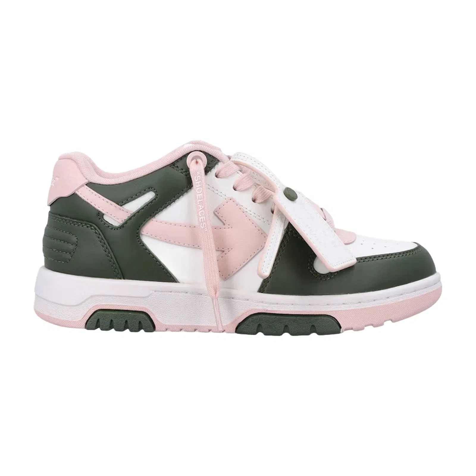 OFF-WHITE Out Of Office OOO Low Tops White Green Pink (Women's)