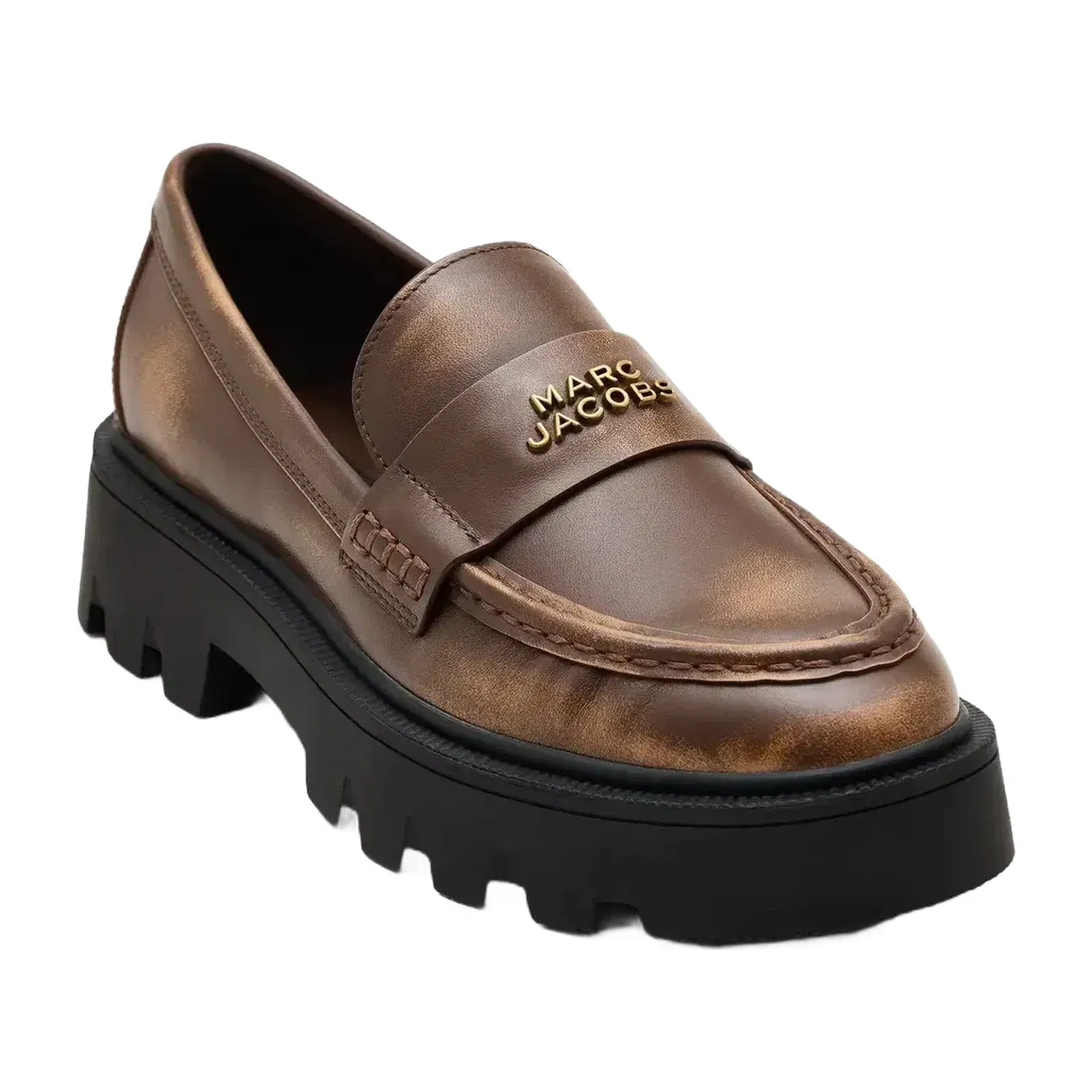 Marc Jacobs Marc Jacobs The Distressed Leather Frankie Loafer Ebony Ebony