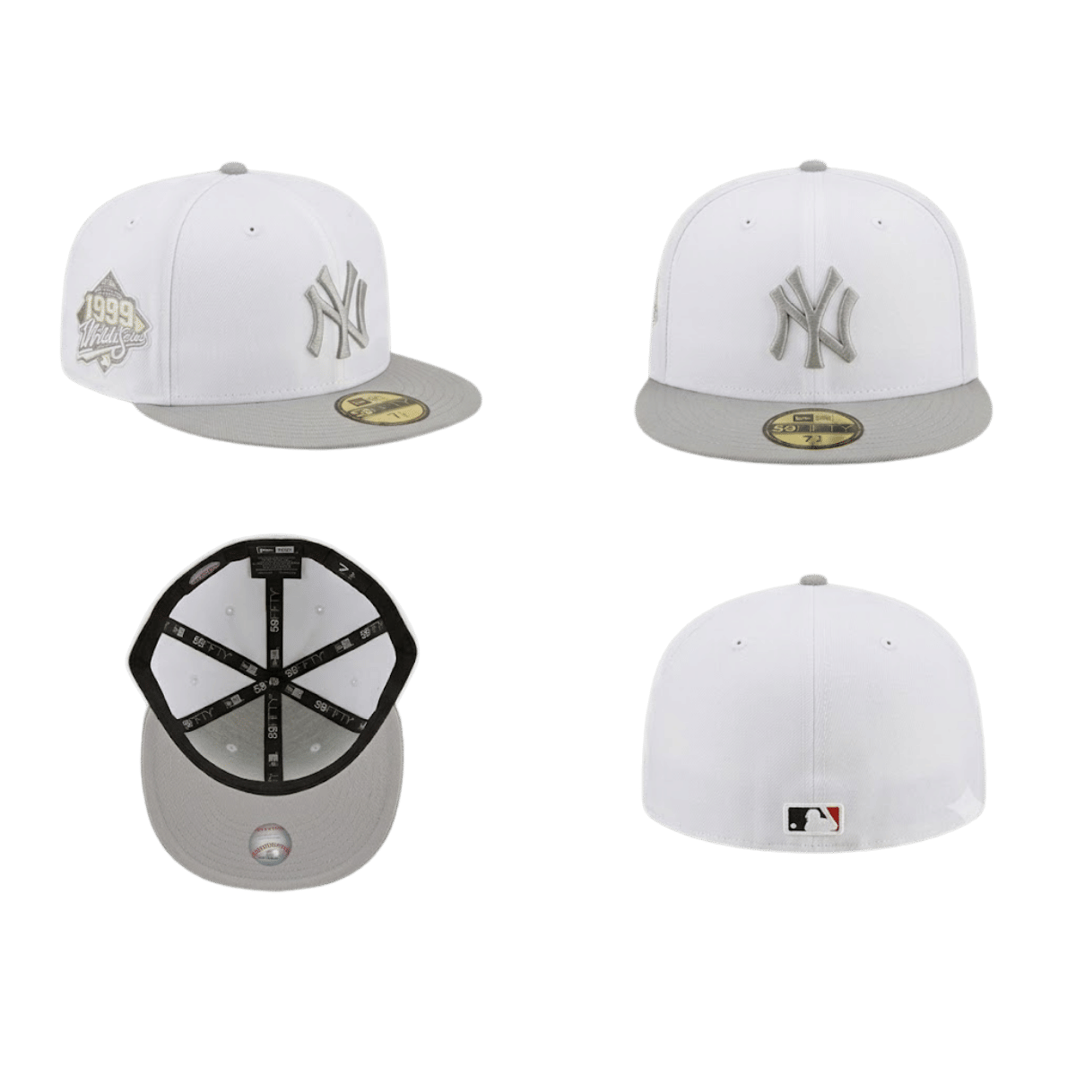 New Era New York Yankees Basic 59FIFTY white crown and grey brim