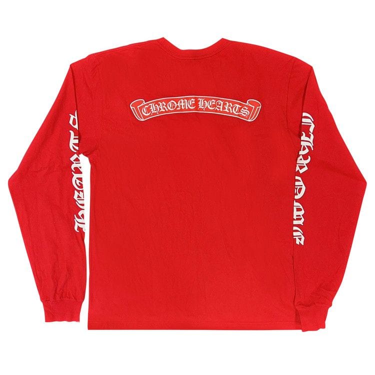Chrome Hearts Scroll Label Long-Sleeve Red Price in India
