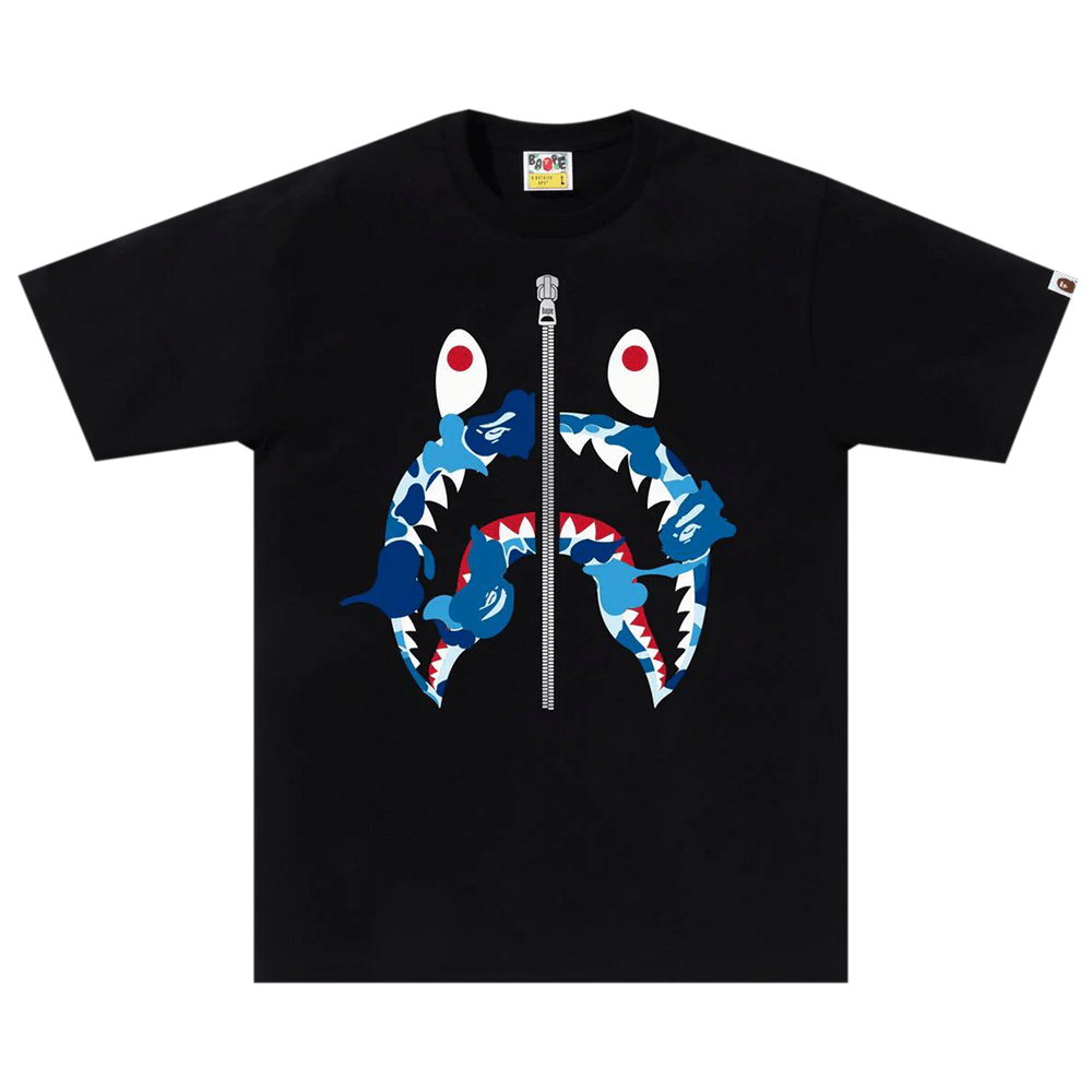 kaos bape shark blue and orange bape shirt
