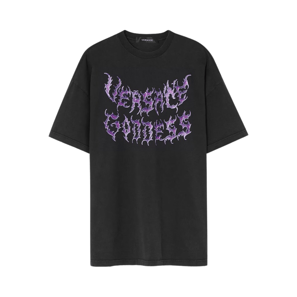 Versace Goddess Logo T-Shirt Black