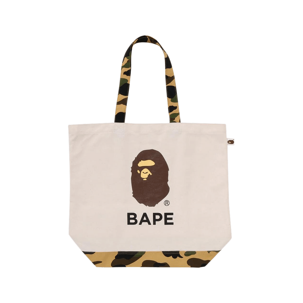BAPE 1st Camo Ape Head Tote Bag Ivory