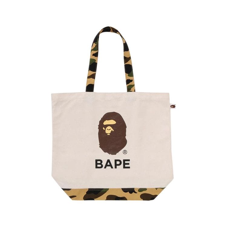 BAPE 1st Camo Ape Head Tote Bag Ivory