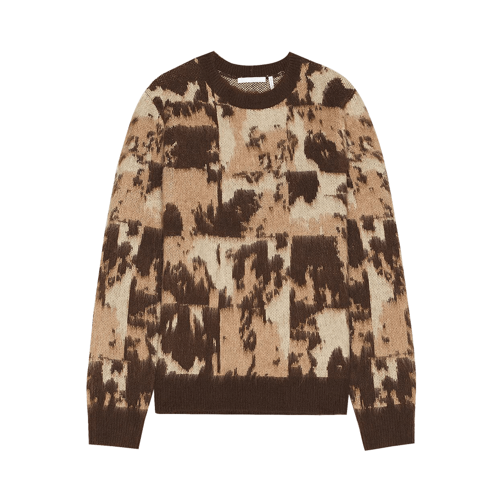 Helmut Lang Jacquard Crewneck Sweater Camel