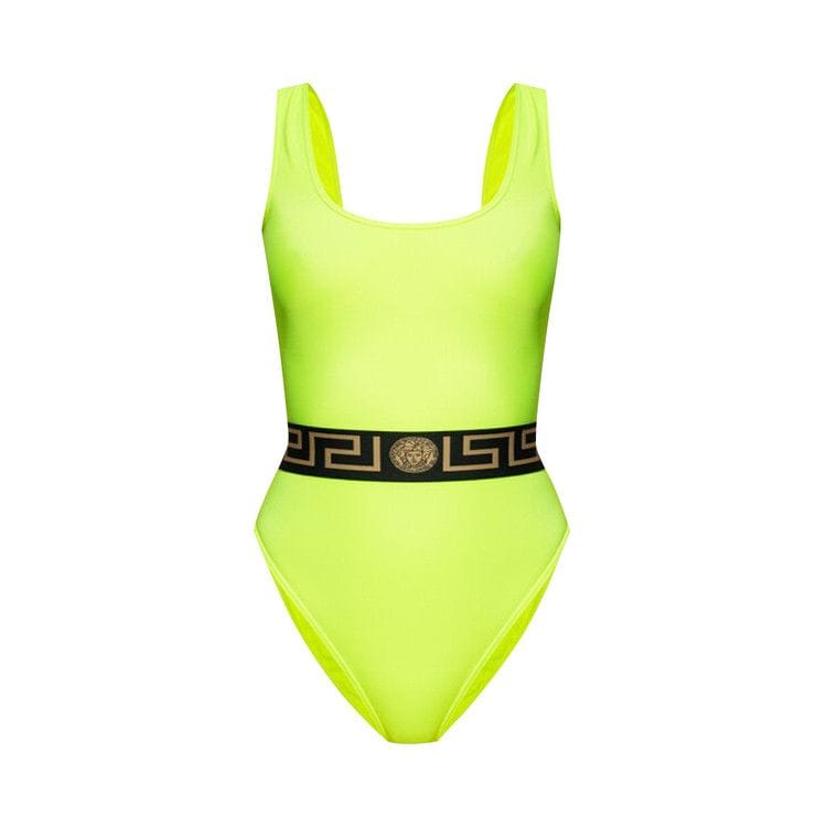 Versace Greca One Piece Swimsuit Acid Yellow/Black