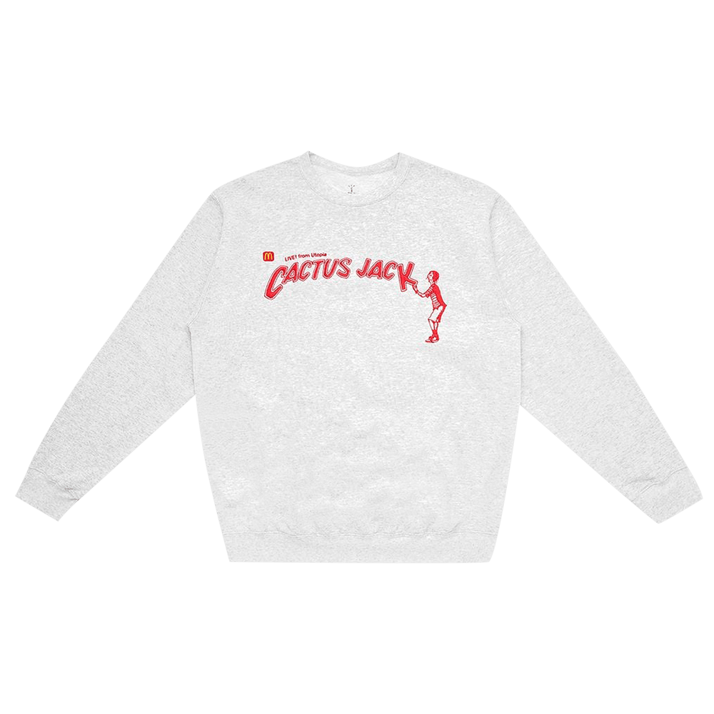 Cactus Jack by Travis Scott x McDonald's Spelling Crewneck II Ash Heather