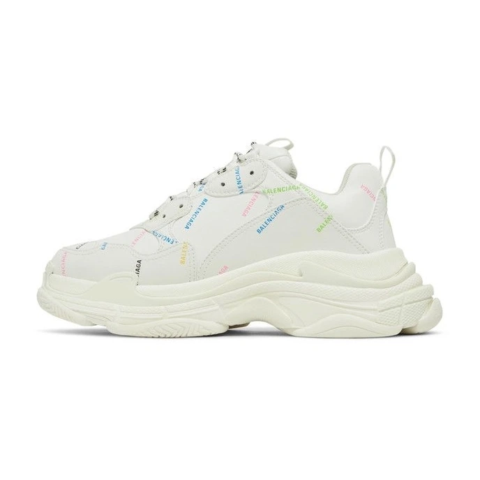 Balenciaga Triple S Sneaker Allover Logo - White Multi