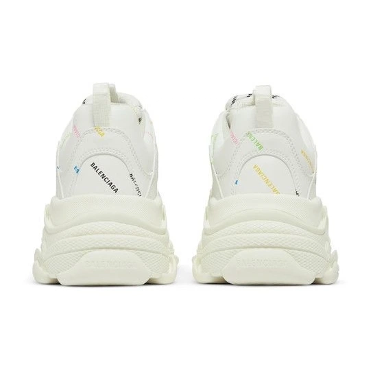 Balenciaga Triple S Sneaker Allover Logo - White Multi