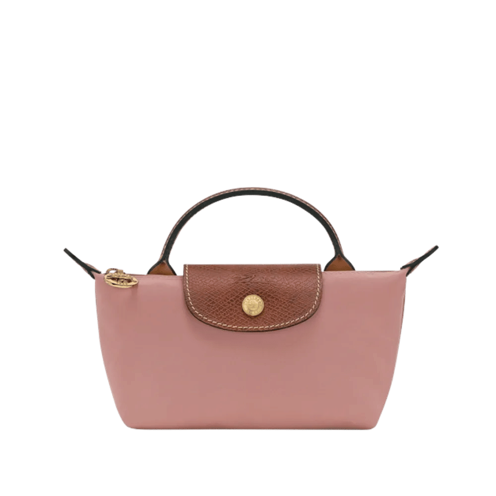 Longchamp Le Pliage Original Pouch with handle Pink Tea - Recycled canvas