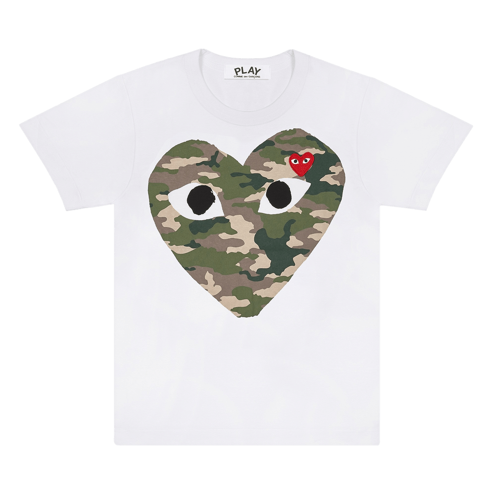 Comme Des Garcons Play Camouflage Heart T-Shirt White