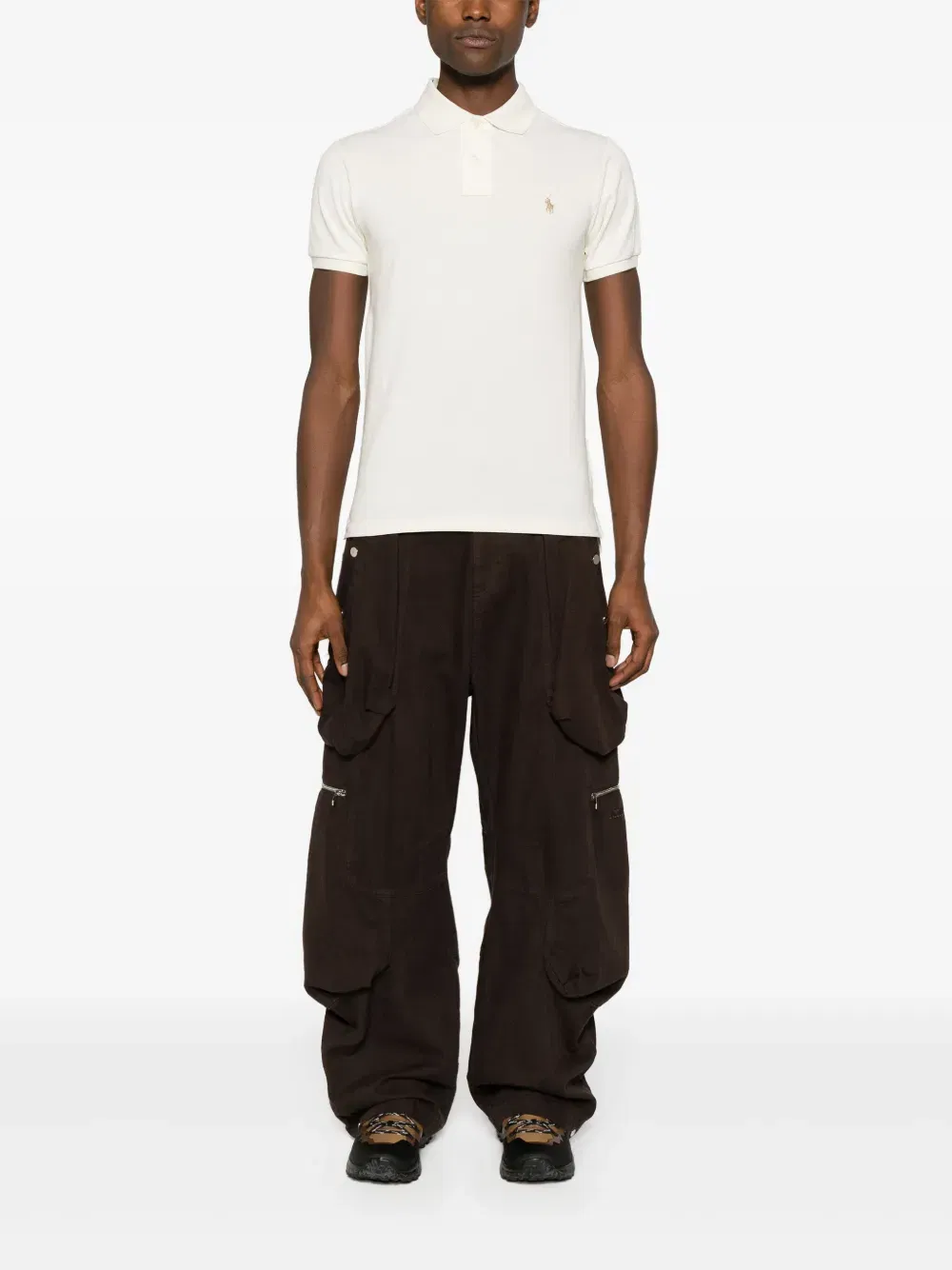 logo-embroidery short-sleeve polo shirt