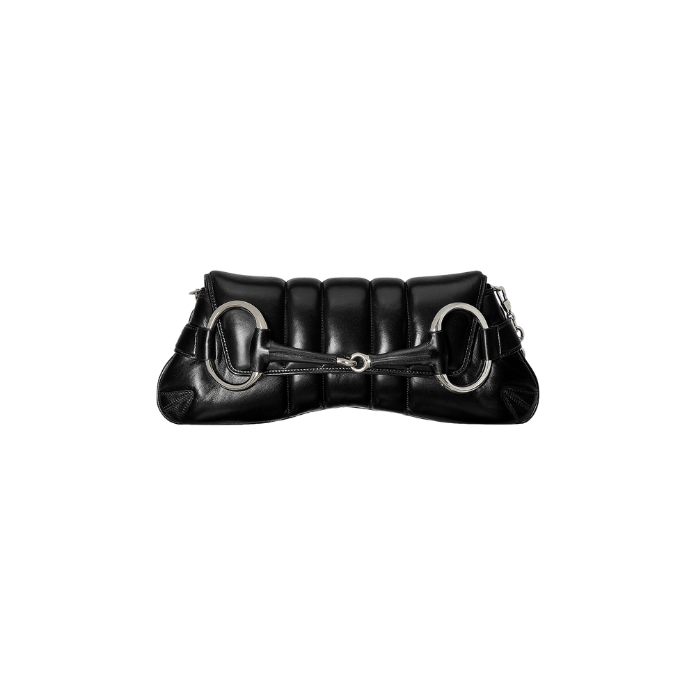 Gucci Horsebit Chain Medium Shoulder Bag Black