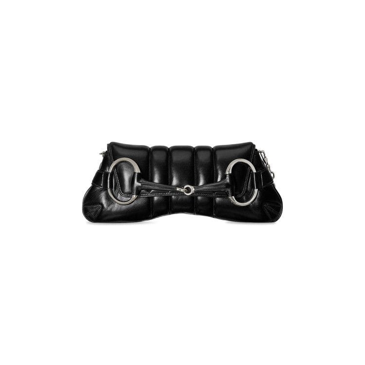 Gucci Horsebit Chain Medium Shoulder Bag Black