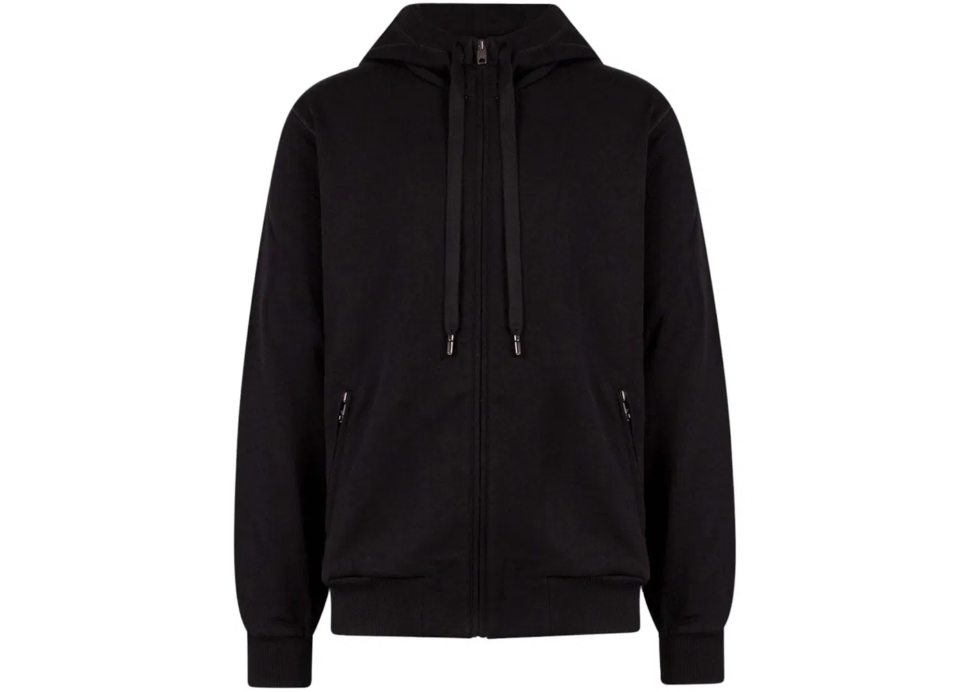 Dolce & Gabbana Man Cotton Stretch Frontal Logo Patch Sweatshirt Black
