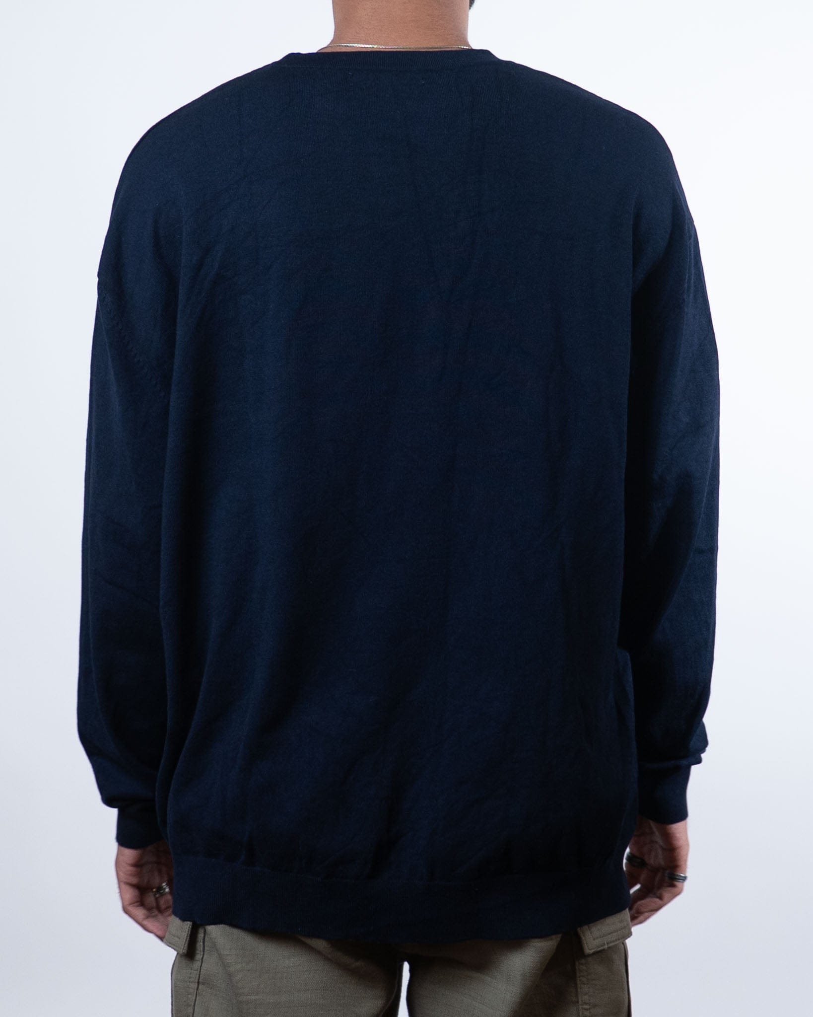 Zara Basic Crewneck Long Sleeve Black T-Shirt (XL)